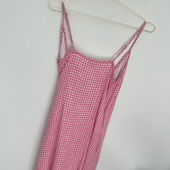 Rails Malia Linen Blend Wrap Mini Dress In Pink Gingham Size XS NWT - Picture 10 of 10
